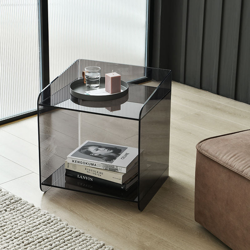 Minimalist Acrylic End Table 2-Tier