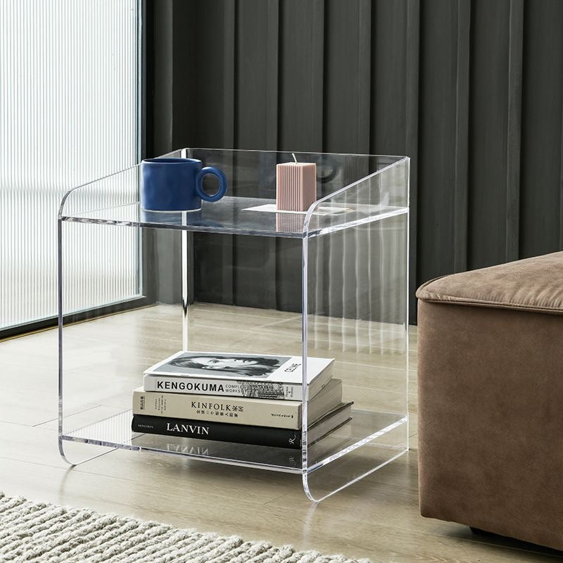 Minimalist Acrylic End Table 2-Tier