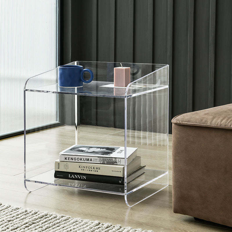 Minimalist Acrylic End Table 2-Tier