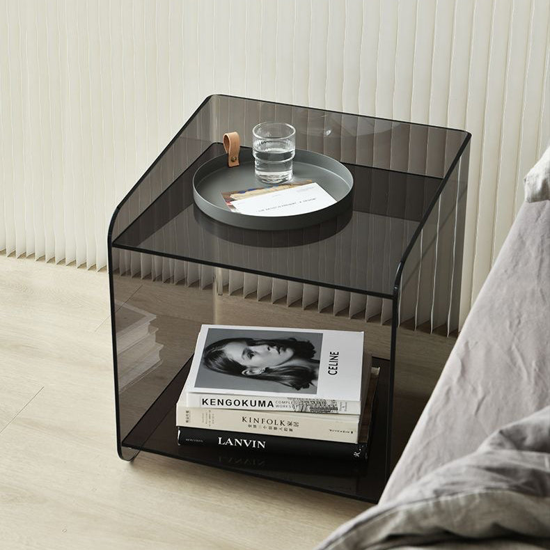 Minimalist Acrylic End Table 2-Tier