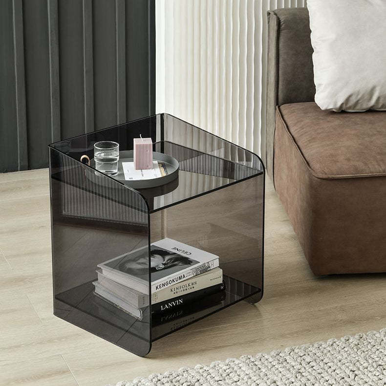 Minimalist Acrylic End Table 2-Tier