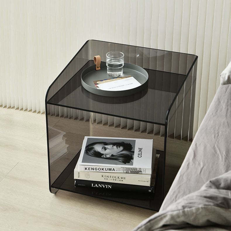 Minimalist Acrylic End Table 2-Tier