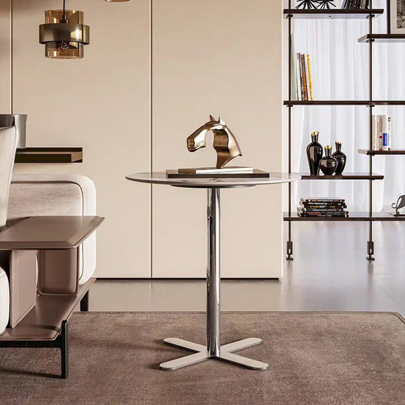 Minimalist round rock natural end & side tables