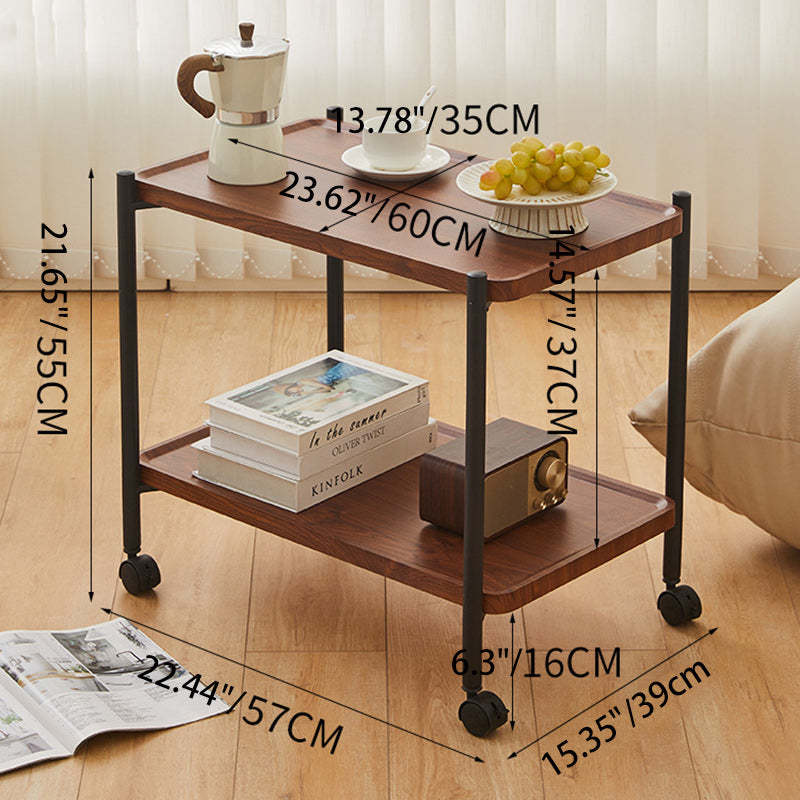 Minimalist Rectangular Iron 2-Tier End Table