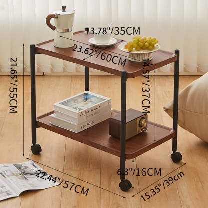 Minimalist Rectangular Iron 2-Tier End Table