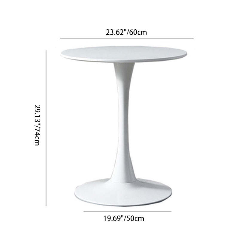 Minimalist Round Steel Base Coffee Table — Black