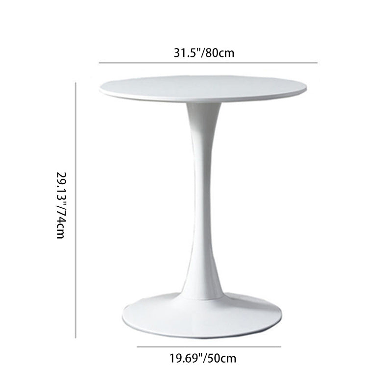 Minimalist Round Steel Base Coffee Table — Black