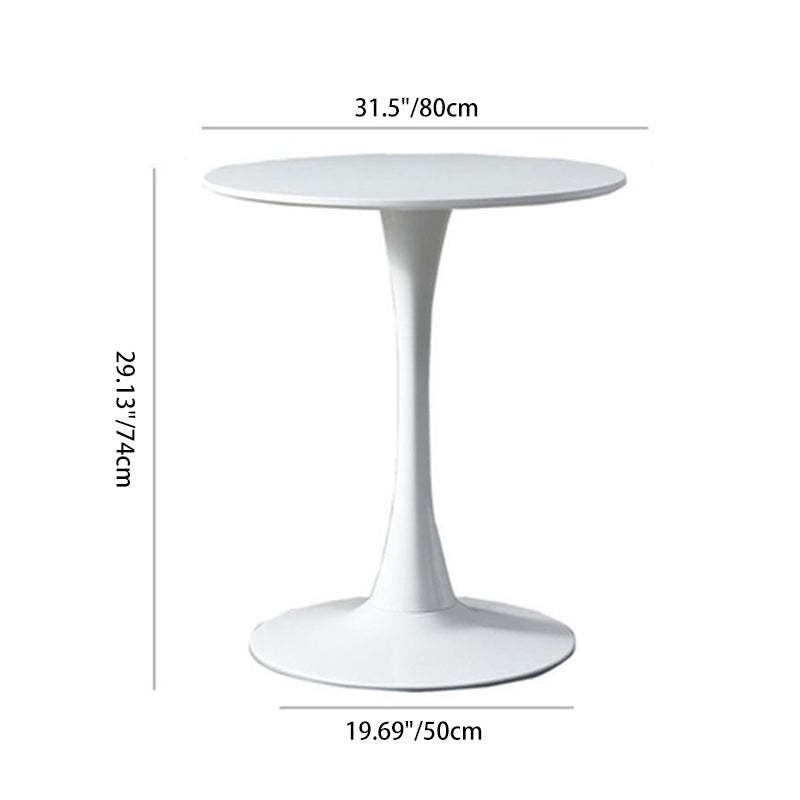 Minimalist Round Steel Base Coffee Table — Black