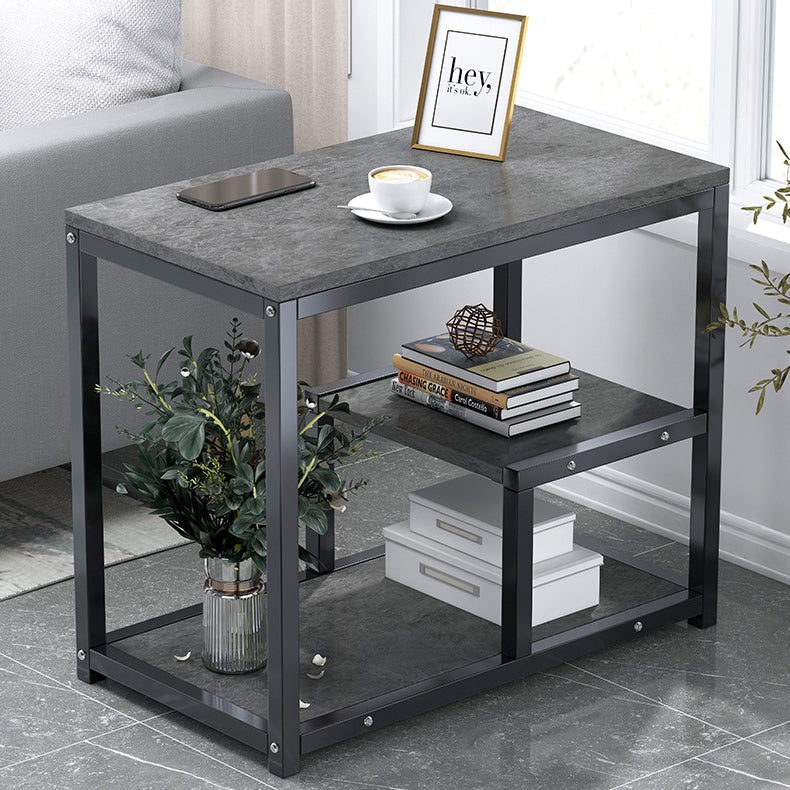 Vintage Wood Iron 3-Tier End Table