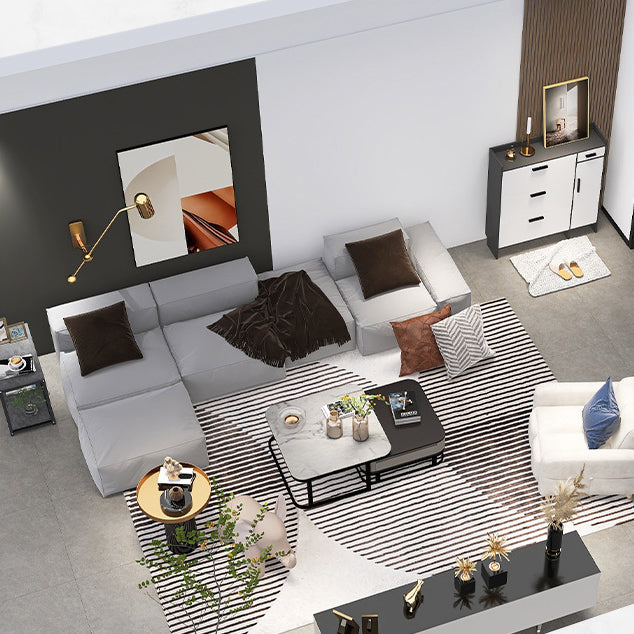 Traditional Vintage Rectangular Board Iron End Table 3-Tier For Living Room