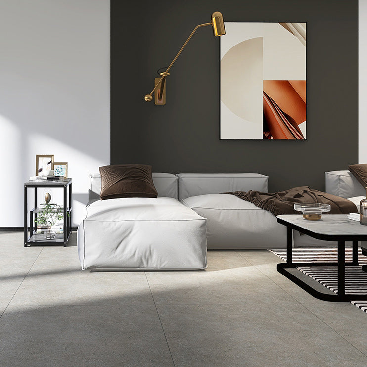 Traditional Vintage Rectangular Board Iron End Table 3-Tier For Living Room