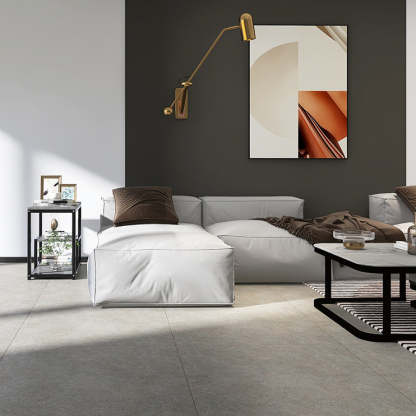 Traditional Vintage Rectangular Board Iron End Table 3-Tier For Living Room