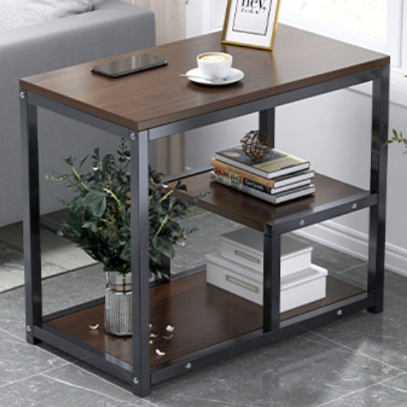 Traditional Vintage Rectangular Board Iron End Table 3-Tier For Living Room