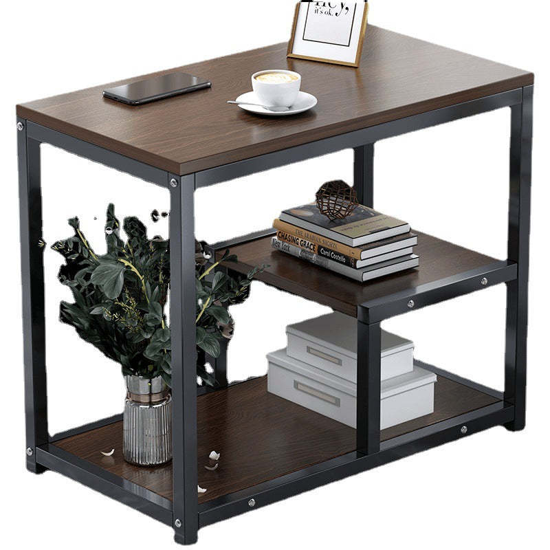 Traditional Vintage Rectangular Board Iron End Table 3-Tier For Living Room