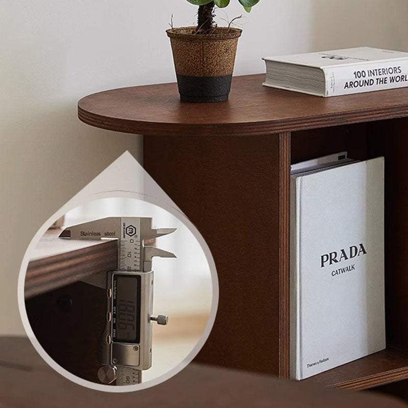 Scandinavian Oval Solid Wood 3-Tier End Table