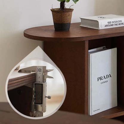 Scandinavian Oval Solid Wood 3-Tier End Table