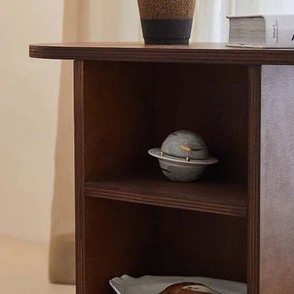 Scandinavian Oval Solid Wood 3-Tier End Table