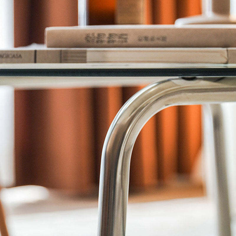Scandinavian Round Glass Steel Coffee Table