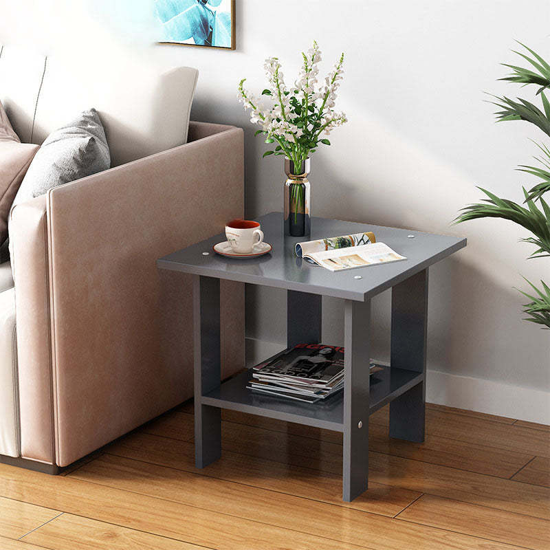 Lighom solid faux wood end & side tables for living room — 11.81" L x 11.81" W x 12.2" H / Gray