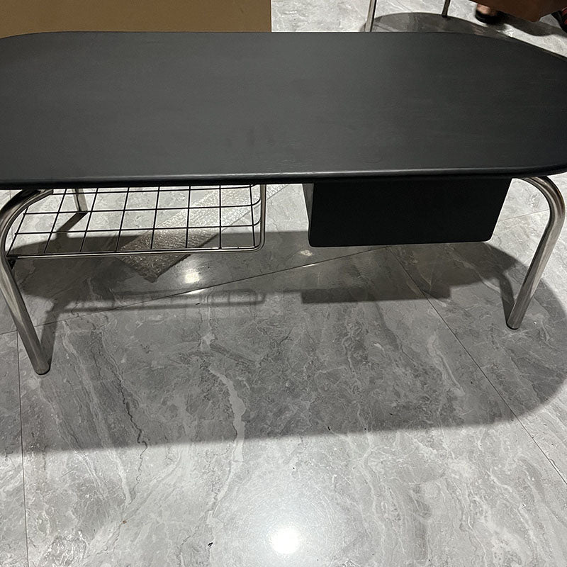 Japanese Wood Stainless Steel Coffee Table 1-Drawer