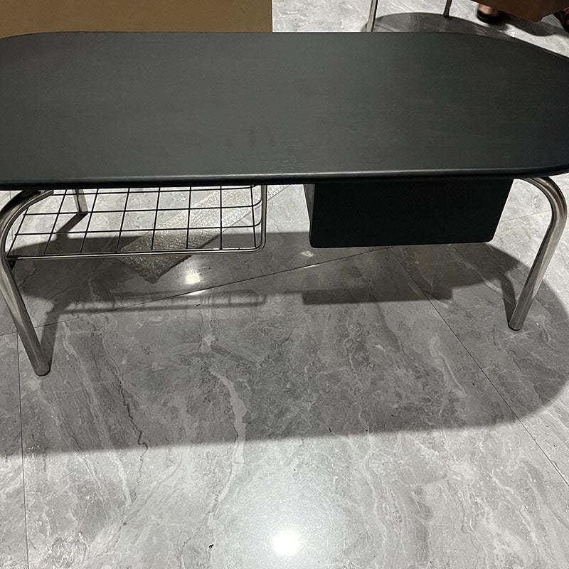 Japanese Wood Stainless Steel Coffee Table 1-Drawer