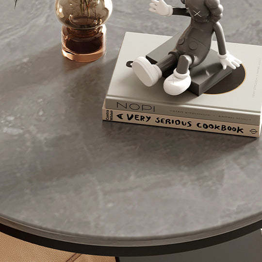 L-Shape Marble Steel Side Table — White