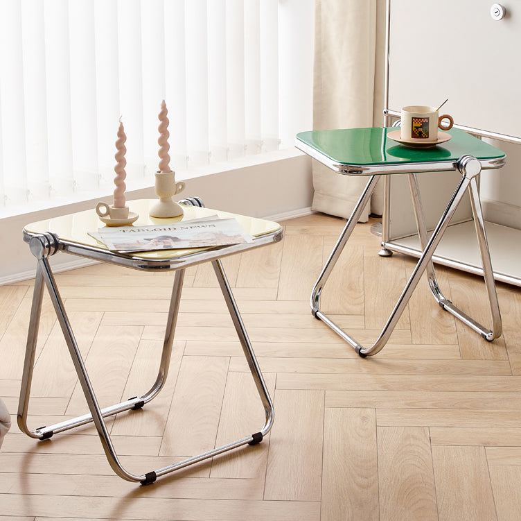 Minimalist Acrylic Plated Metal Side Table