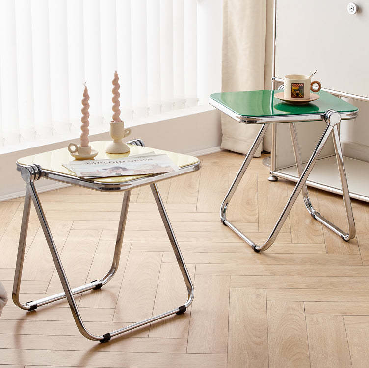 Minimalist Acrylic Plated Metal Side Table