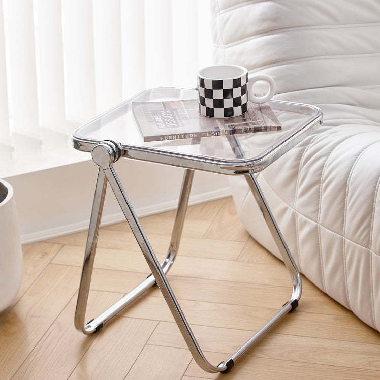 Minimalist Acrylic Plated Metal Side Table