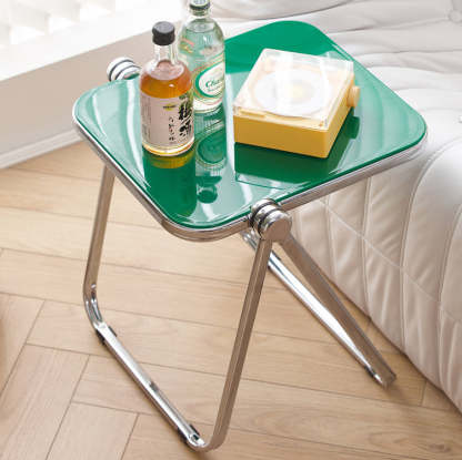 Minimalist Acrylic Plated Metal Side Table