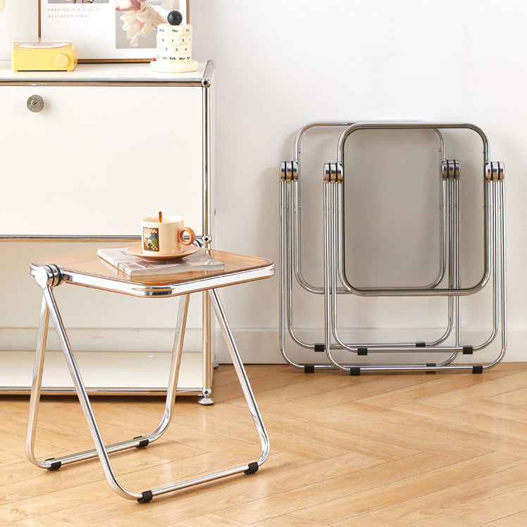 Minimalist Acrylic Plated Metal Side Table