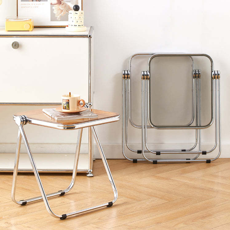 Minimalist Acrylic Plated Metal Side Table