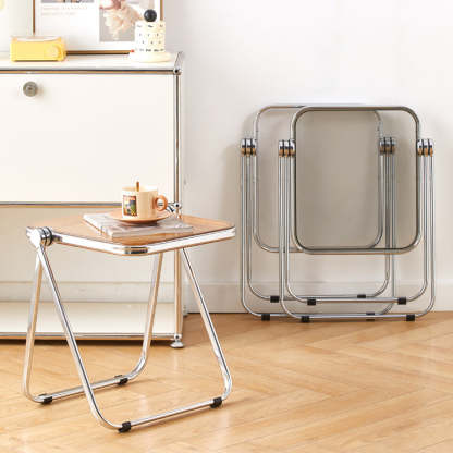 Minimalist Acrylic Plated Metal Side Table