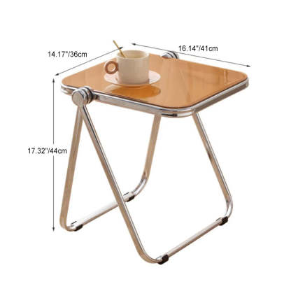 Minimalist Acrylic Plated Metal Side Table — Brown