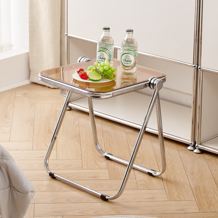 Minimalist Acrylic Plated Metal Side Table