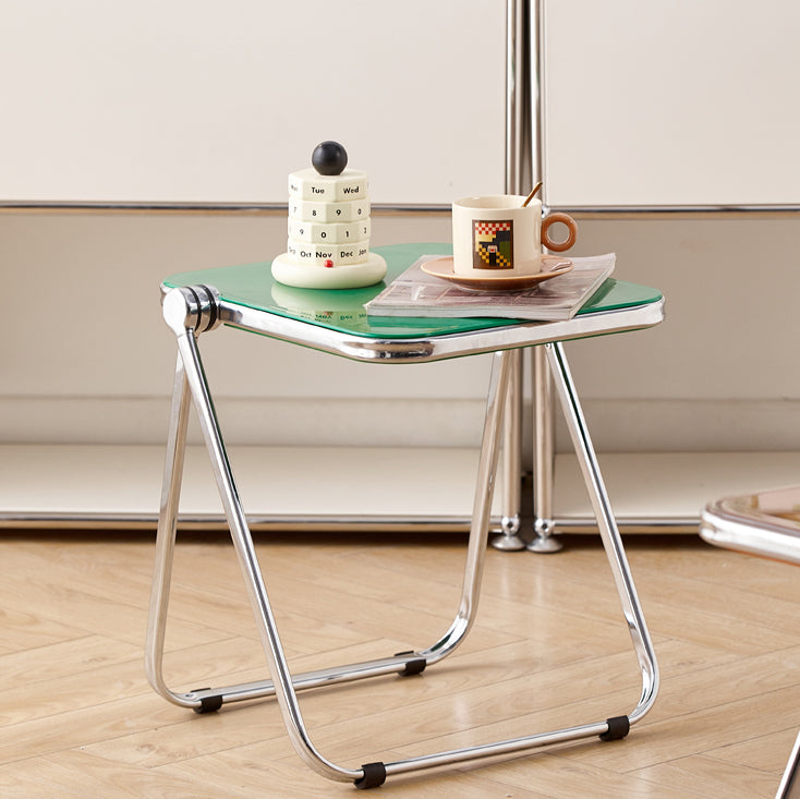 Minimalist Acrylic Plated Metal Side Table