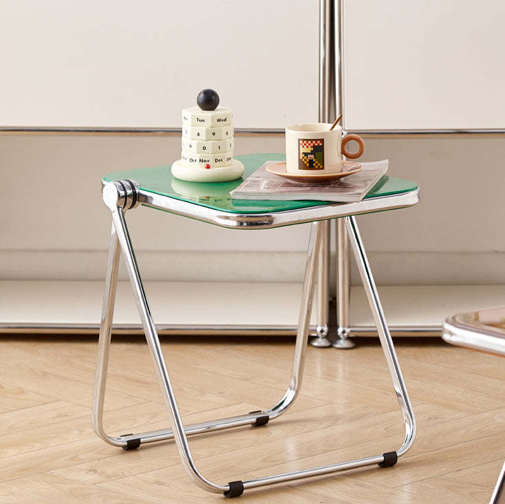 Minimalist Acrylic Plated Metal Side Table
