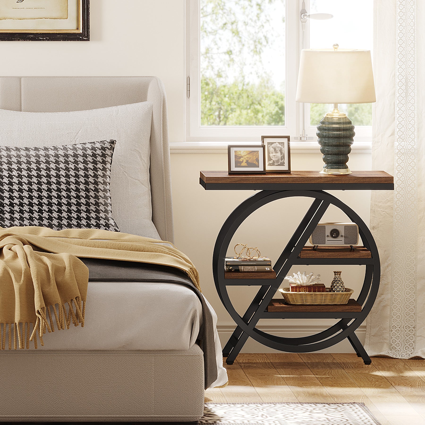 Vintage Metal 4-Tray Side Table