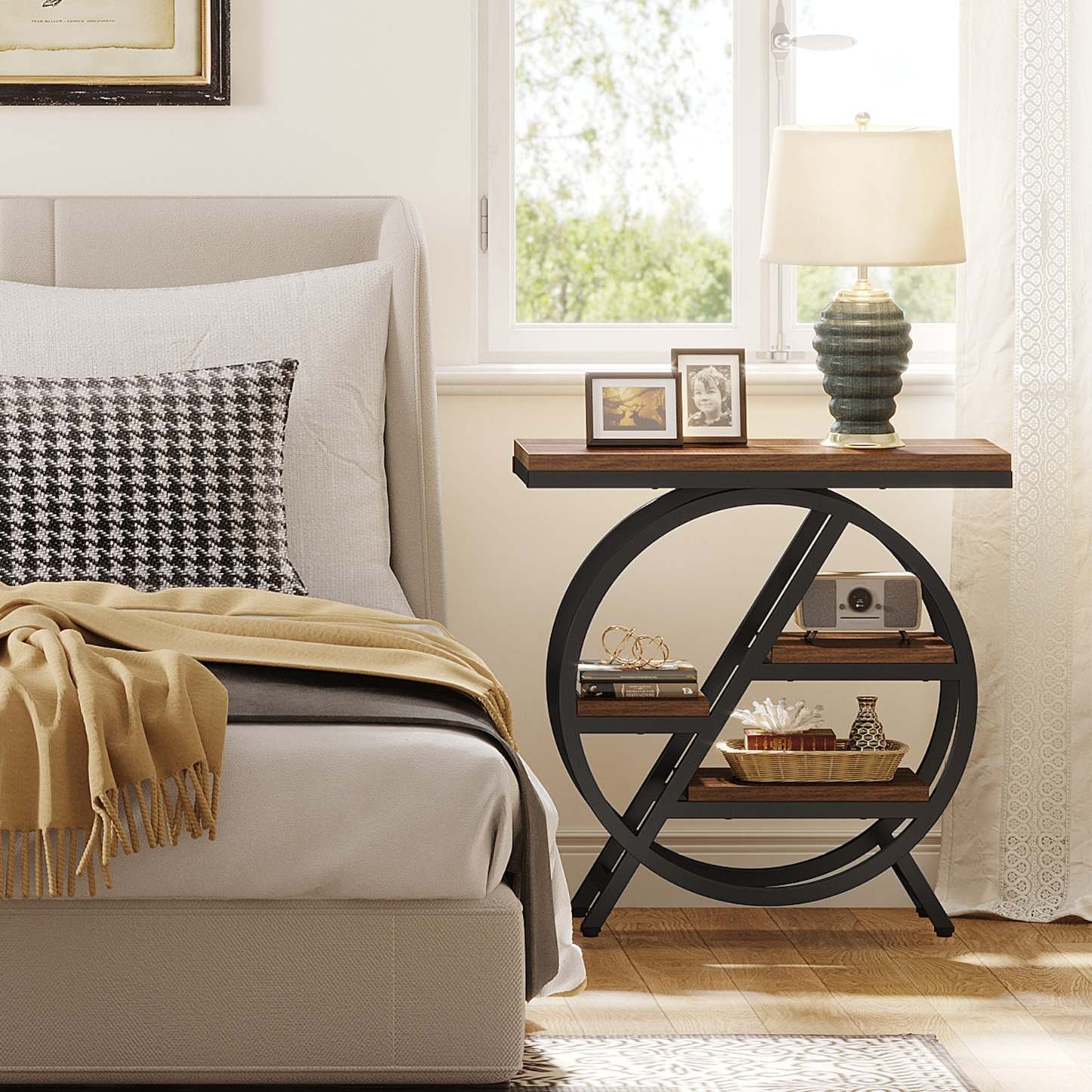 Vintage Metal 4-Tray Side Table