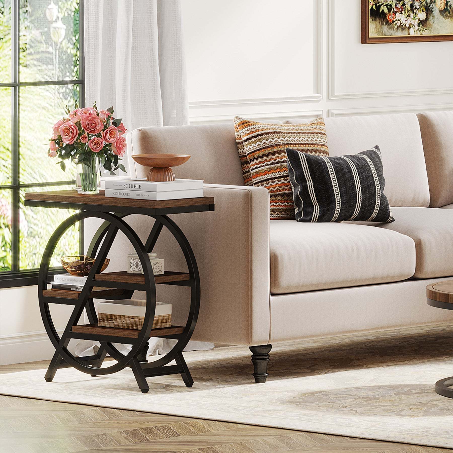 Vintage Metal 4-Tray Side Table