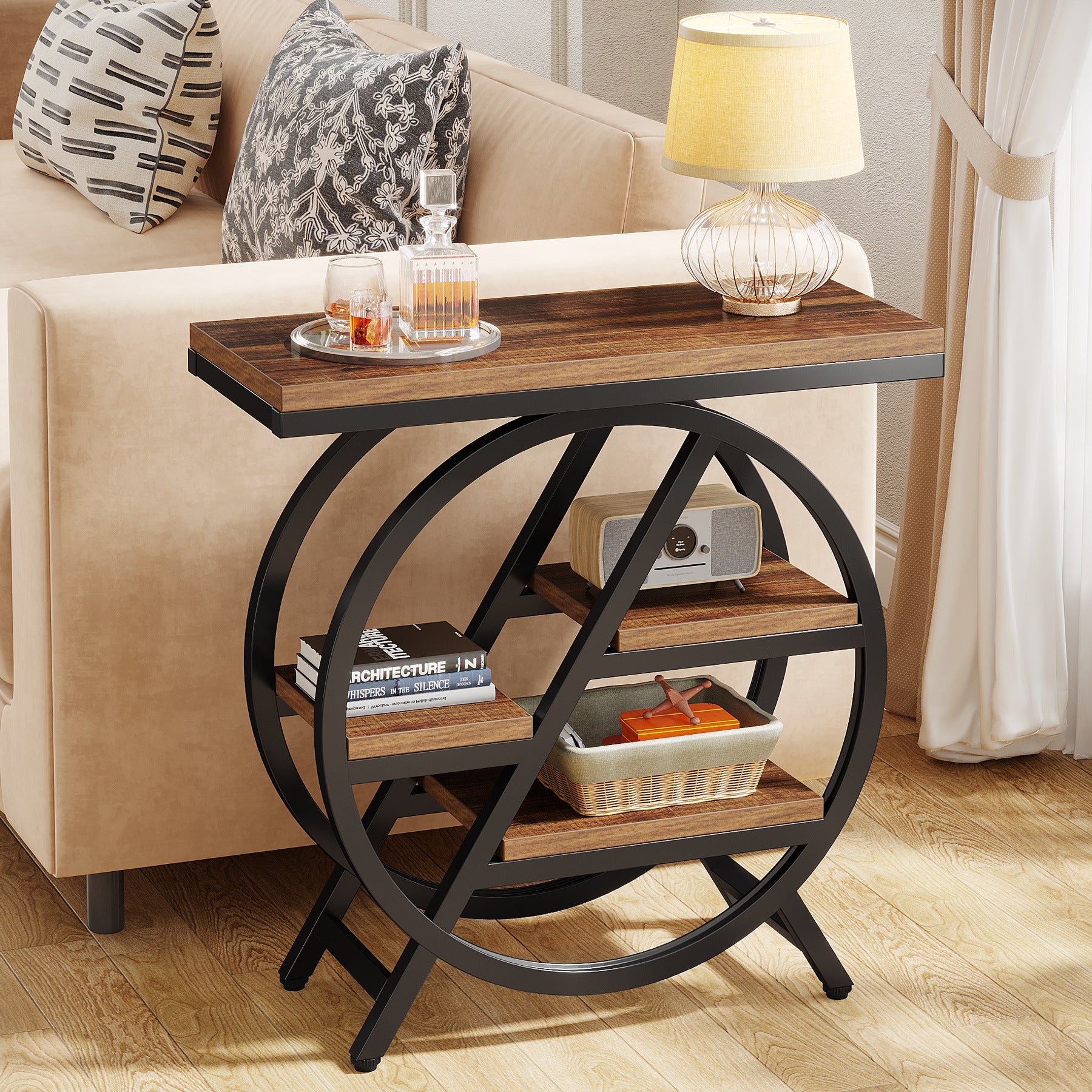 Vintage Metal 4-Tray Side Table