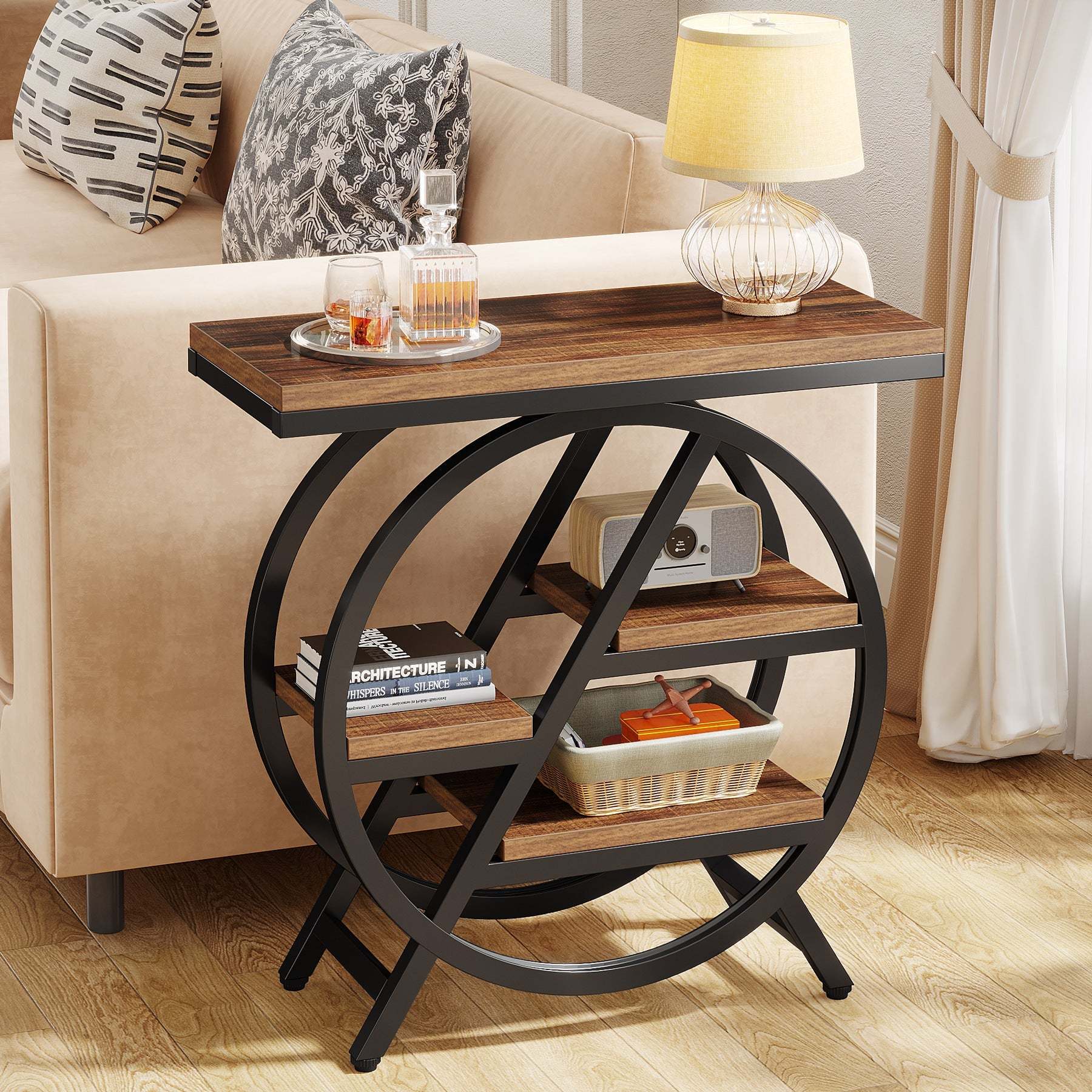 Vintage Metal 4-Tray Side Table