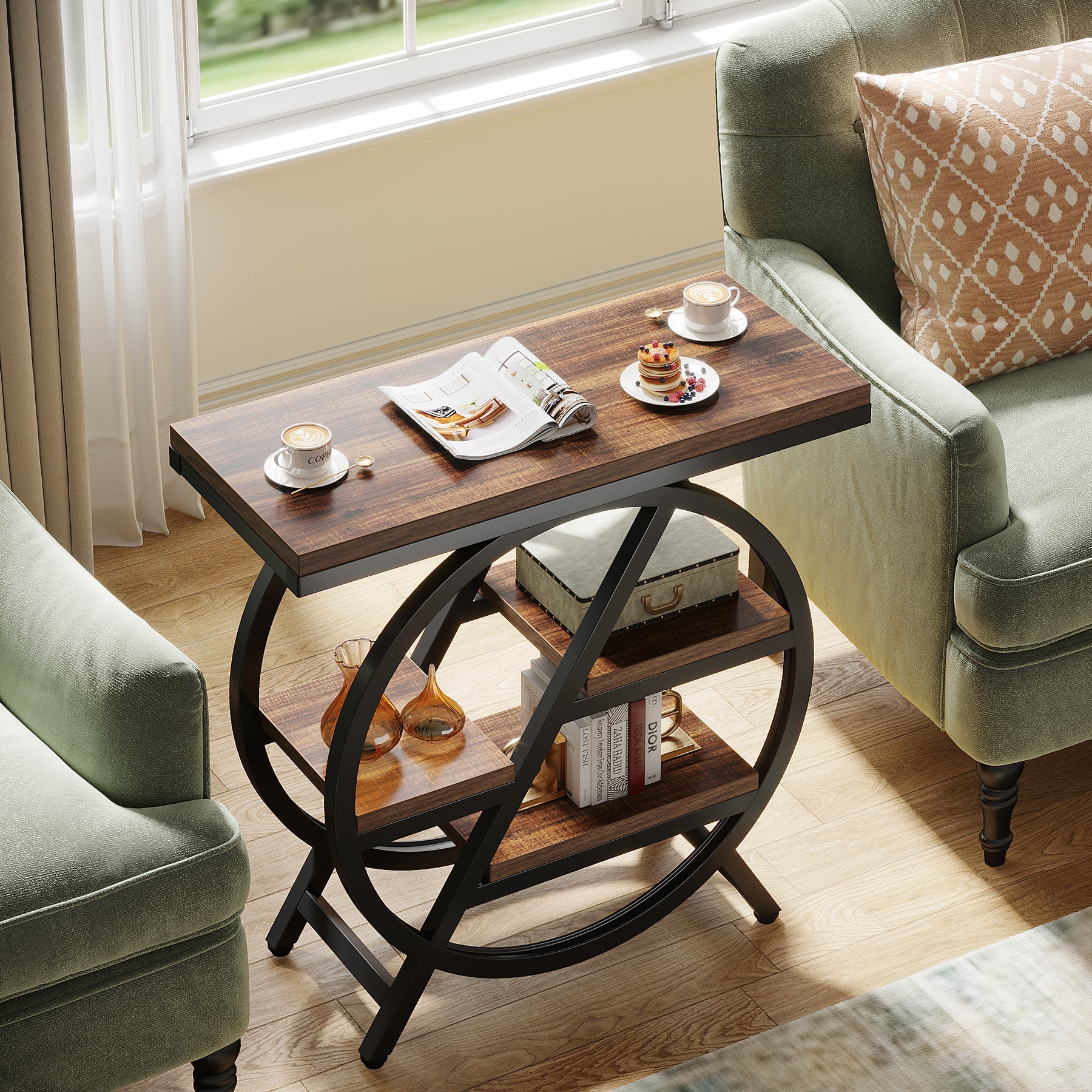 Vintage Metal 4-Tray Side Table