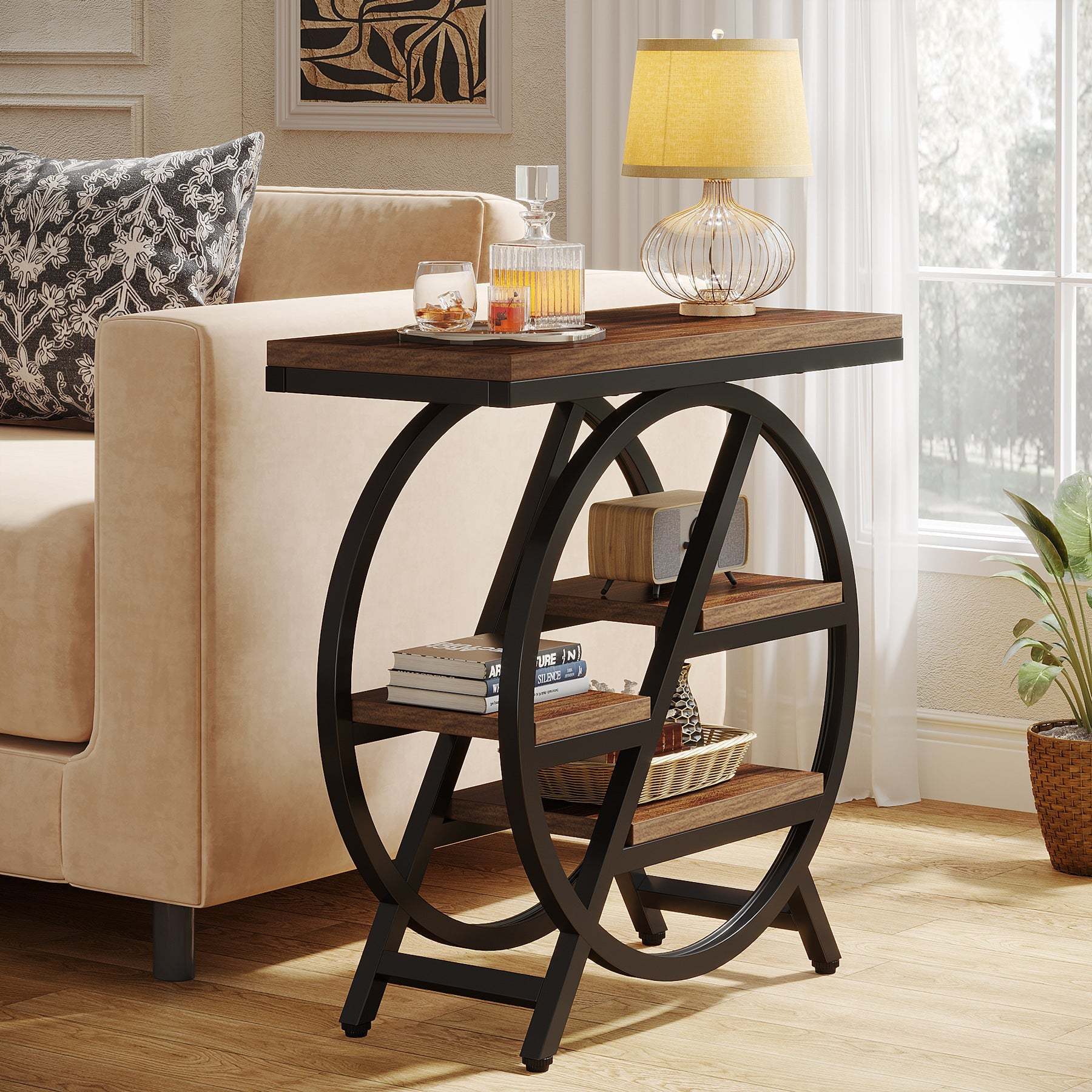 Vintage Metal 4-Tray Side Table