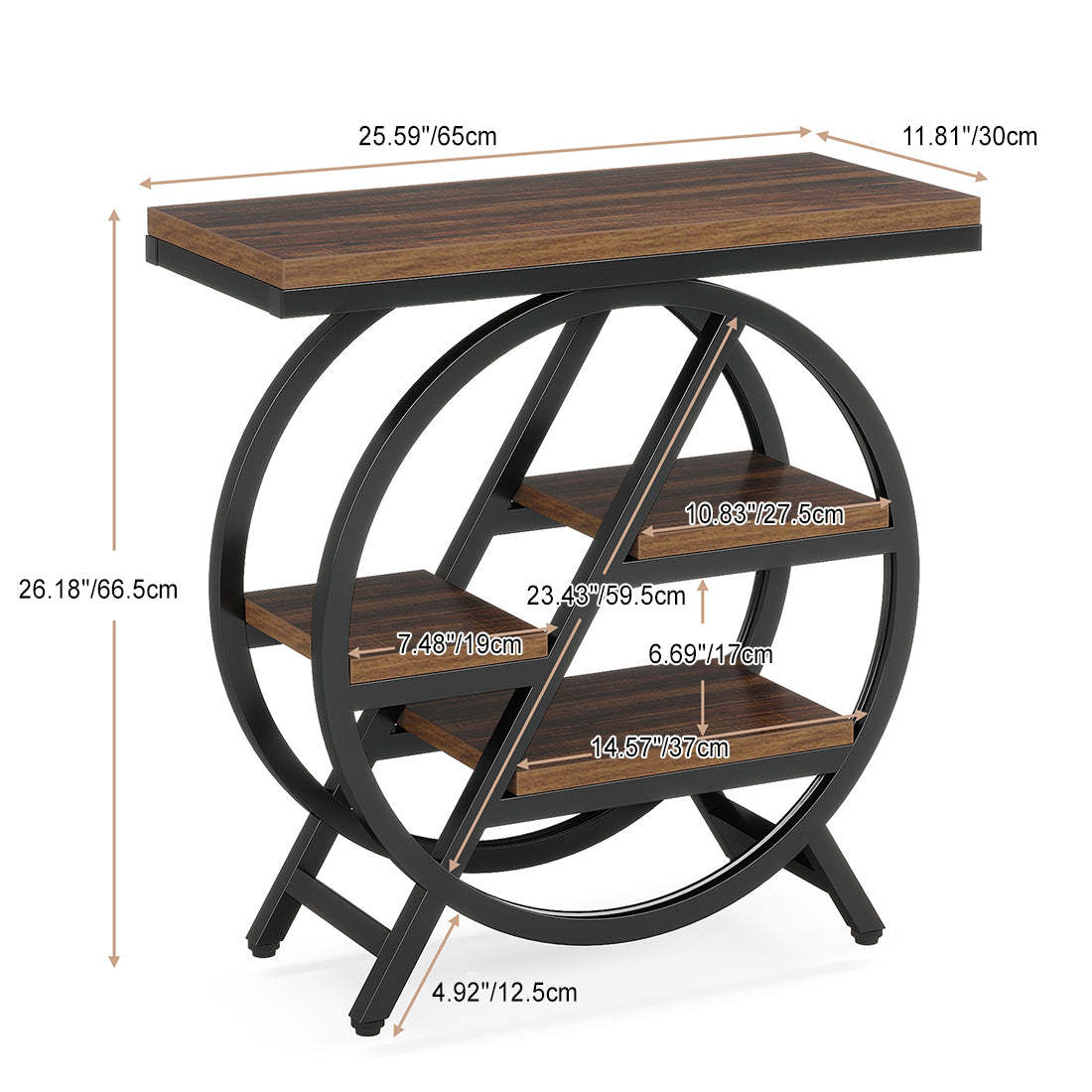 Vintage Metal 4-Tray Side Table