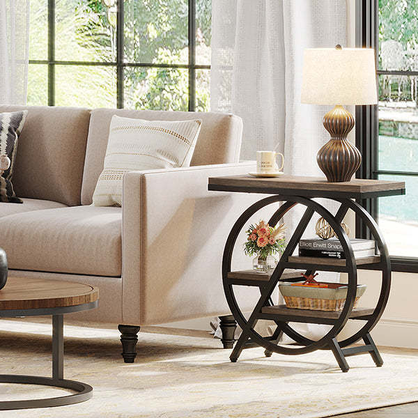 Vintage Metal 4-Tray Side Table