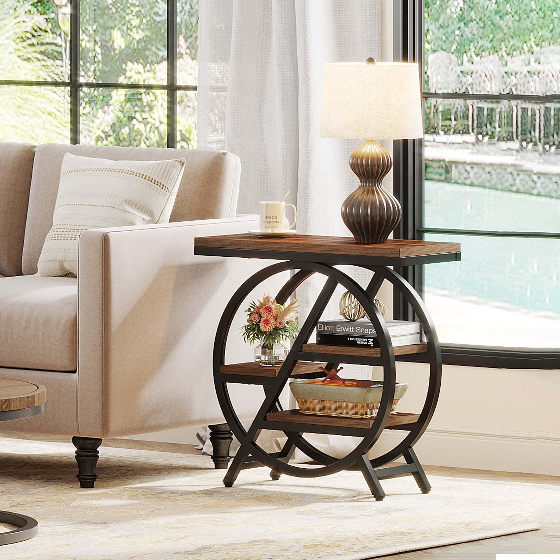 Vintage Metal 4-Tray Side Table
