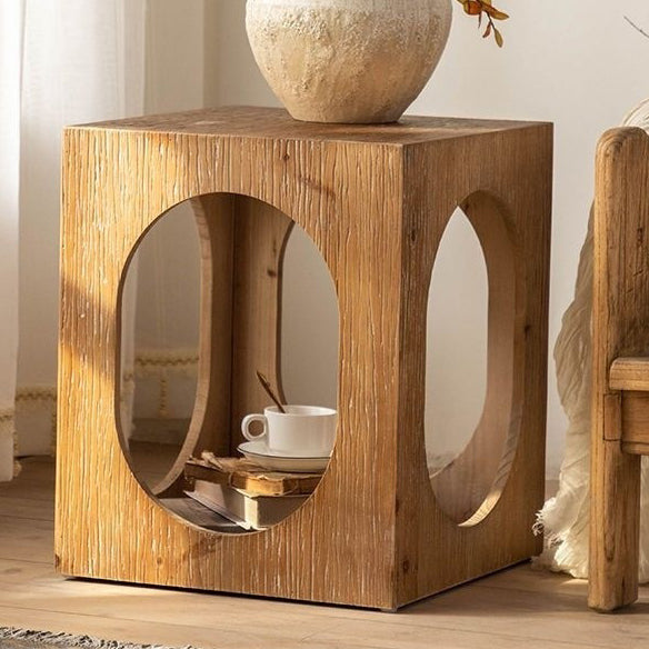 Japanese Solid Wood 2-Tier Side Table