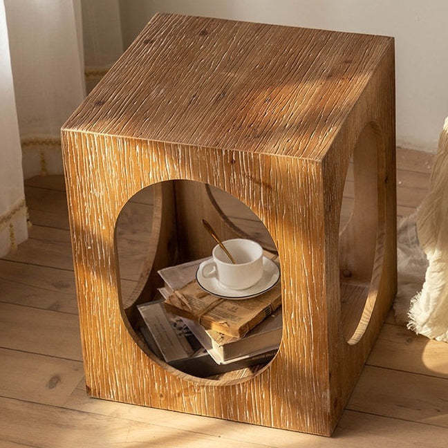 Japanese Solid Wood 2-Tier Side Table