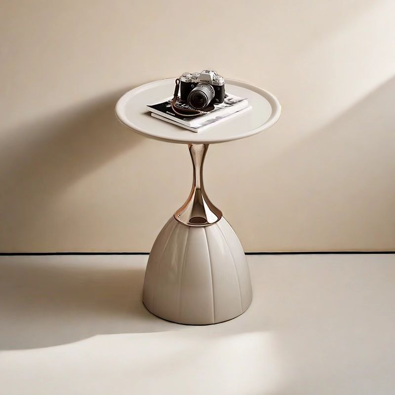 Scandinavian Lotus Stainless Steel Side Table — Khaki